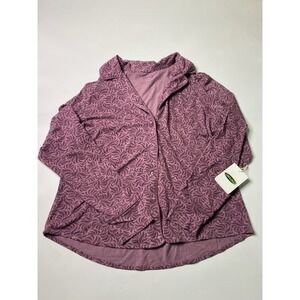 Cariloha Pajamas Top Bamboo Sleepwear Pink Purple Floral Womens Size Large NWT